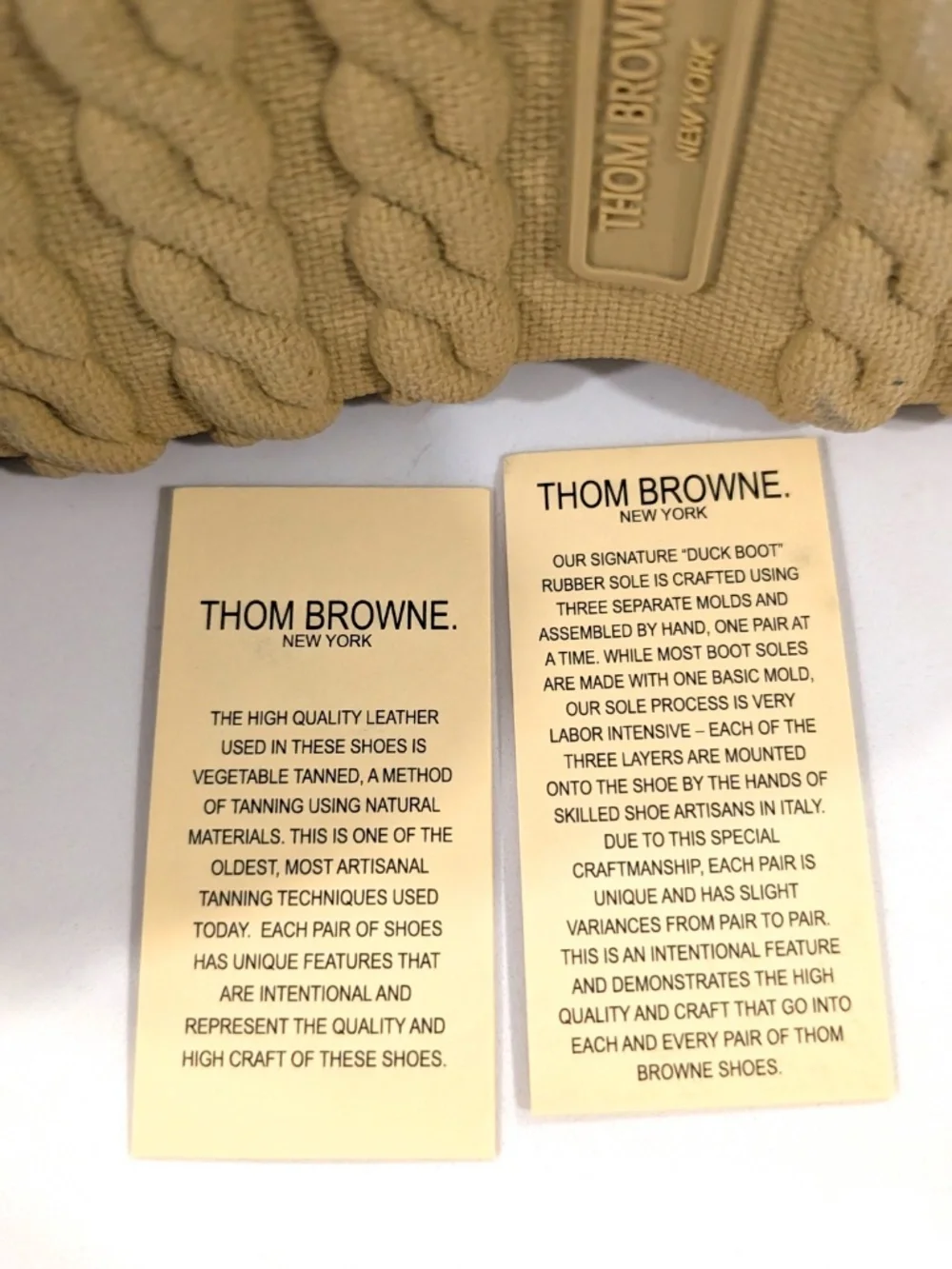THOM BROWNE Knee High Chelsea Duck Boots Brown Leather Rubber Sole SIZE 9